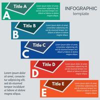 Five steps infographic design elements. Step by step infographic design template. Vector illustration