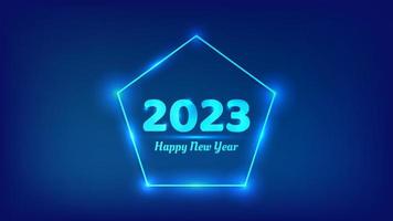 2023 Happy New Year neon background vector