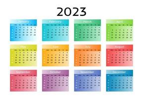 calendario para 2023 aislado en un fondo blanco vector