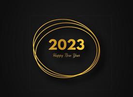 2023 Happy New Year gold geometric polygonal background vector