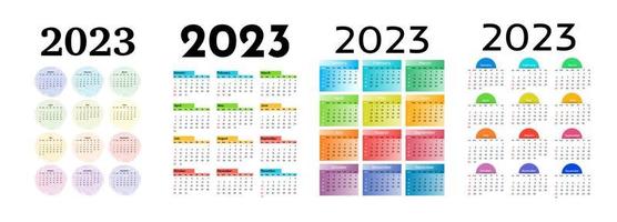 calendario para 2023 aislado en un fondo blanco vector