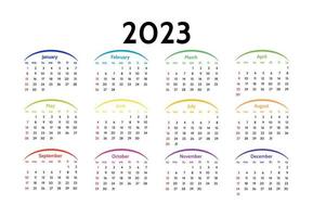 calendario para 2023 aislado en un fondo blanco vector