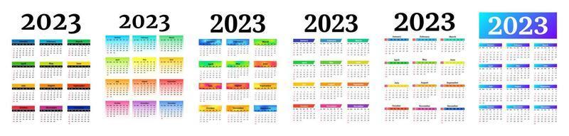 calendario para 2023 aislado en un fondo blanco vector