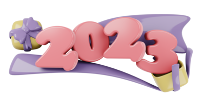 3d rendere nuovo anno regalo scatola Aperto con 2023 numero. 3d rendere illustrazione. png