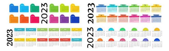 calendario para 2023 aislado en un fondo blanco vector