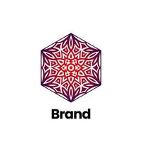 logotipo de mandala para spa, identidad de empresa de yoga. diseño de logotipo de mandala de flores. logotipo de patrón de estrella de flor floral. patrón de flores de belleza. logotipo de copo de nieve. vector