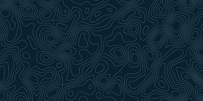 Topographic map on a dark blue background with white lines, vector, illustration vector