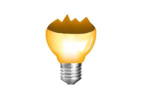 3d yellow broken light bulb icon. cartoon style minimal. Idea, solution, business, strategy concept. vector