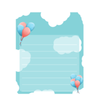 Cute balloon sticky note png