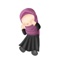 söt chibi bär hijab png