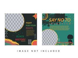 vector banner or flyer template with abstract colorful design to commemorate and celebrate black history month in america and africa