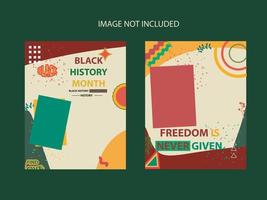 banner vectorial o plantilla de volante con un diseño colorido abstracto para conmemorar y celebrar el mes de la historia negra en América y África vector