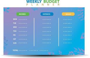 Modern design Vector planner pages templates. Daily, weekly, monthly, project, budjet and meal planners with vector asset illustration for budgetin plan on eps 10 format