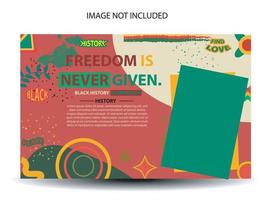 vector banner or flyer template with abstract colorful design to commemorate and celebrate black history month in america and africa