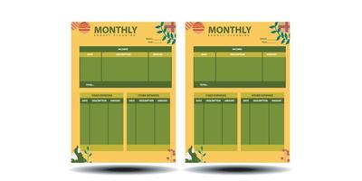 Modern design Vector planner pages templates. Daily, weekly, monthly, project, budjet and meal planners with vector asset illustration for budgetin plan on eps 10 format