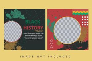 banner vectorial o plantilla de volante con un diseño colorido abstracto para conmemorar y celebrar el mes de la historia negra en América y África vector