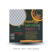 vector banner or flyer template with abstract colorful design to commemorate and celebrate black history month in america and africa