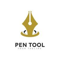 Pen logo tool gradient colorful style vector