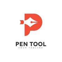 Pen logo tool gradient colorful style vector