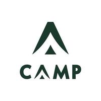 plantilla de ilustración de diseño de vector de logotipo de camping