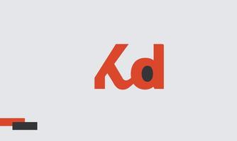 alfabeto letras iniciales monograma logo kd, dk, k y d vector