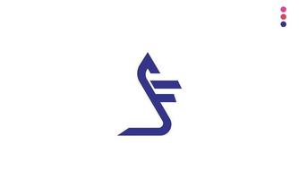 letras del alfabeto iniciales monograma logo sf, fs, s y f vector