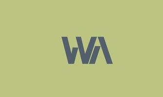 letras del alfabeto iniciales monograma logo wa, aw, w y a vector