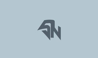 Alphabet letters Initials Monogram logo SN, NS, S and N vector