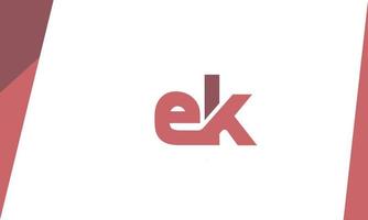 Alphabet letters Initials Monogram logo EK, KE, E and K vector