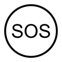 SOS distress signal icon vector for graphic design, logo, website, social media, mobile app, UI illustration