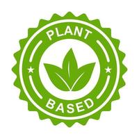 Plant based icon vector healthy food symbol vegan badge, vegetarian sign for graphic design, logo, website, social media, mobile app, UI