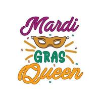 Mardi gras queen t shirt design vector