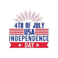 4 de julio diseño de camiseta del día de la independencia vector
