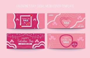 plantilla de banners de venta de san valentín vector