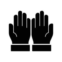 Icon of two open hands lined up to show gesture of praying in islamic way vector