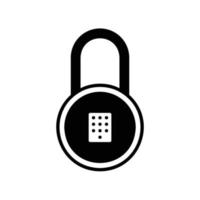 Smart padlock icon with keypad vector