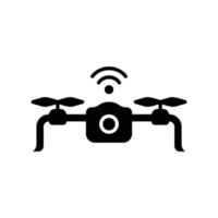 ícono de drone inteligente para volar y tomar fotos y videos aéreos vector