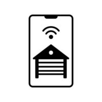 Smart garage apps icon with smartphone vector