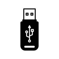 icono de disco flash como almacenamiento de datos portátil con usb vector