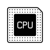 ícono de procesador de computadora como centro de procesamiento de datos o conocido como cpu vector