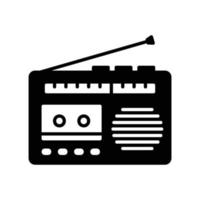 Vintage radio icon for news broadcast and music vector
