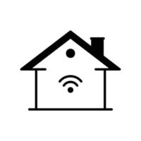 Smart home icon with signal vector