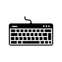 Computer keyboard icon for typing and entering command data vector