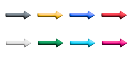 design de ícones coloridos de seta com elementos para conceitos móveis e aplicativos da web. coleção infográfico moderno e pictograma. png