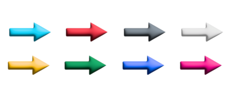 design de ícones coloridos de seta com elementos para conceitos móveis e aplicativos da web. coleção infográfico moderno e pictograma. png