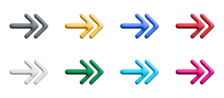 design de ícones coloridos de seta com elementos para conceitos móveis e aplicativos da web. coleção infográfico moderno e pictograma. png