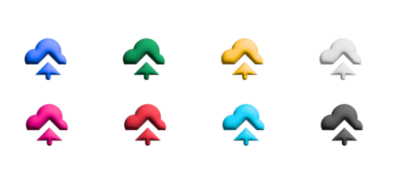 wolk uploaden icoon set, gekleurde symbolen grafisch elementen png