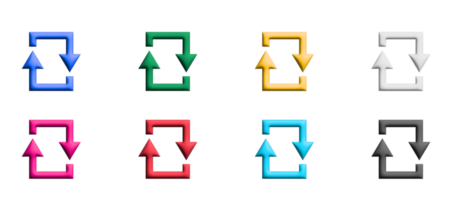 conjunto de ícones quadrados de loop, elementos gráficos de símbolos coloridos png