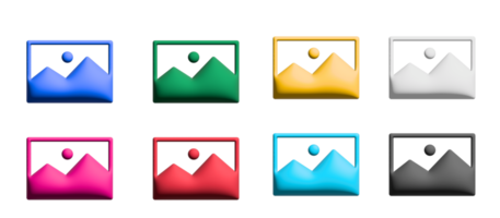 conjunto de iconos de imagen, elementos gráficos de símbolos de colores png