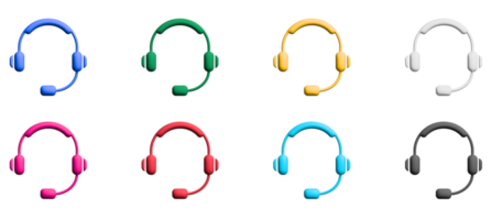 earphones icon set, colored symbols graphic elements png